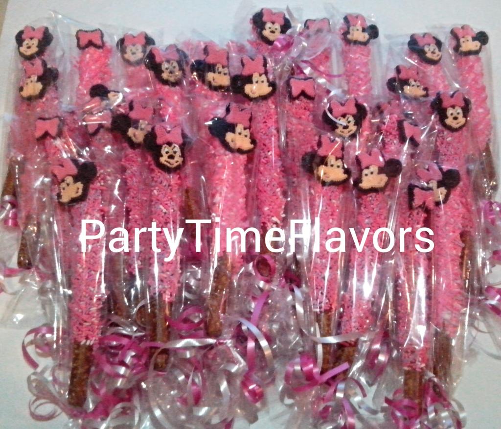 Minnie Mouse Baby Shower Chocolate Covered Pretzels