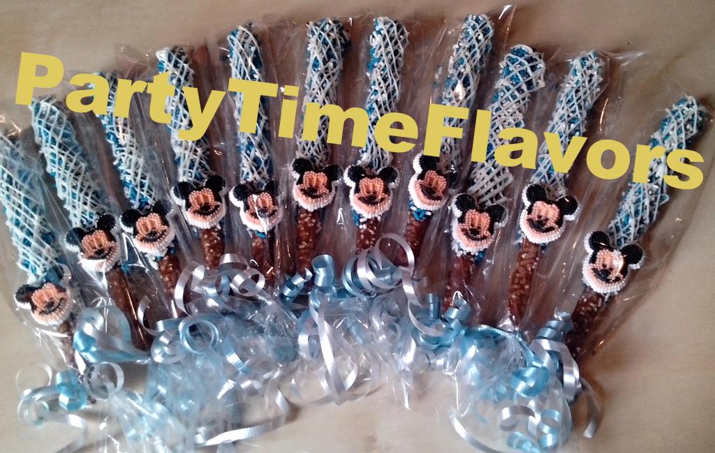 Mickey Mouse Baby Shower Chocolate Covered Pretzels